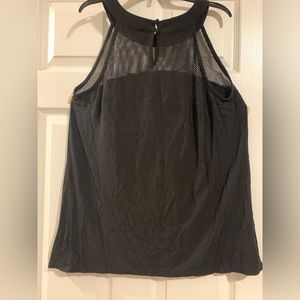 INC tank top shirt size 1x black mesh at the top